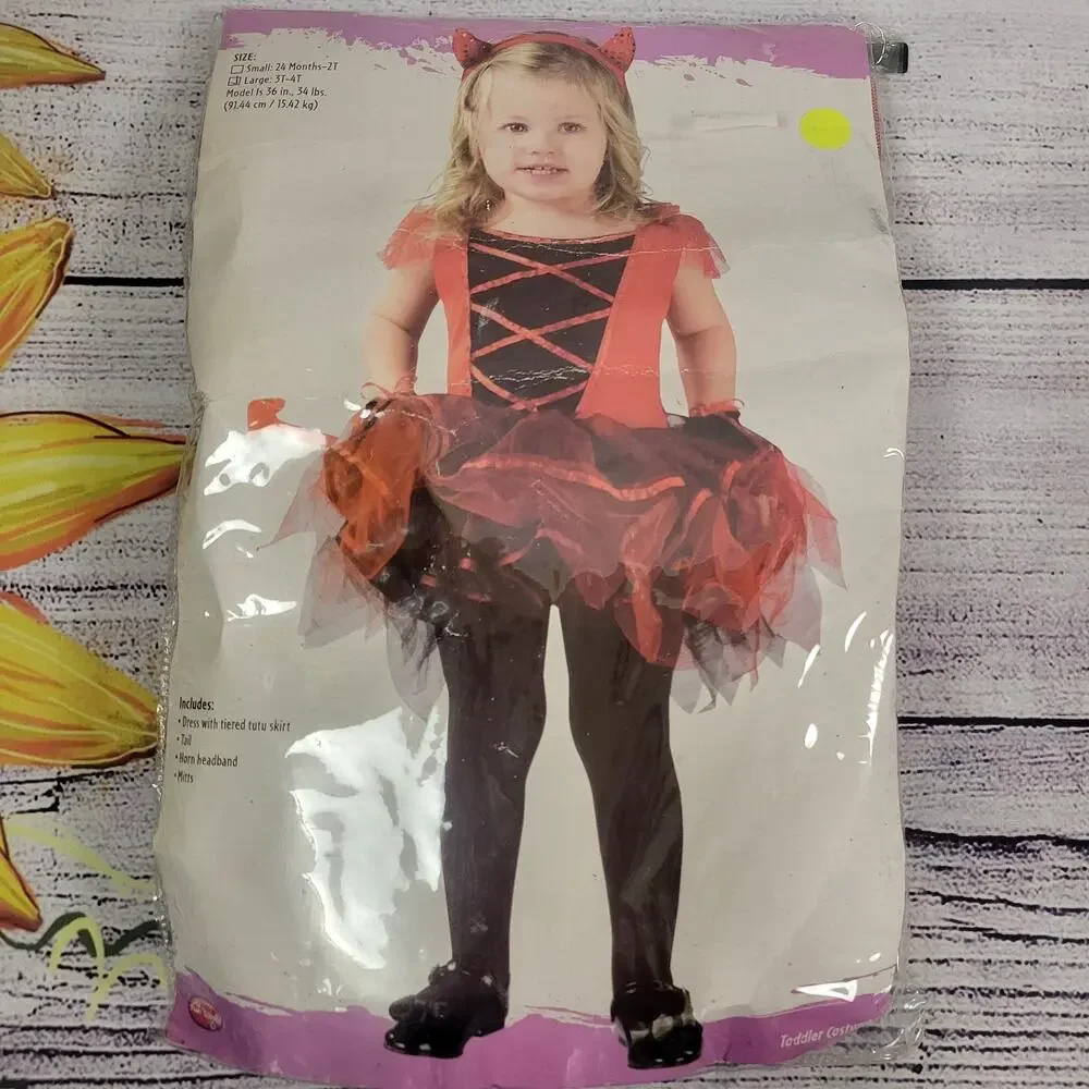 New in‎ Package Devil Halloween Costume Girl's Size 3T-4T